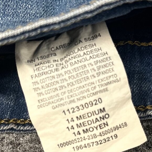 Lee Denim Skirt WMNS M Medium Wash Mid-Rise Stretch Casual Classic Everyday - Picture 6 of 12